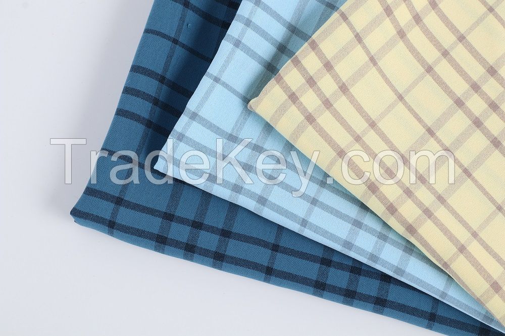 Polyester woven  Plaid Yarn dyed CEY light weight clothing fabric for summer garments skirt shirt apparel