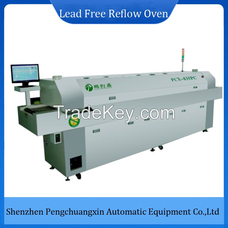 8 zones SMD reflow soldering oven for LED Tube bulb light driver PCB SMT assembly line