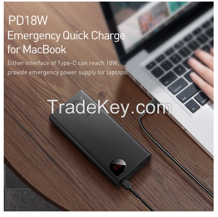 Baseus 22.5W Power Bank 20000mAh Portable Fast Charging Powerbank Type C PD Qucik Charge Poverbank External Battery Charger