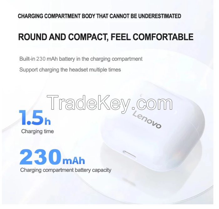 NEW Original Lenovo LP40 TWS Wireless Earphone Bluetooth 5.0 Dual Stereo Noise Reduction Bass Touch Control Long Standby 230mAH