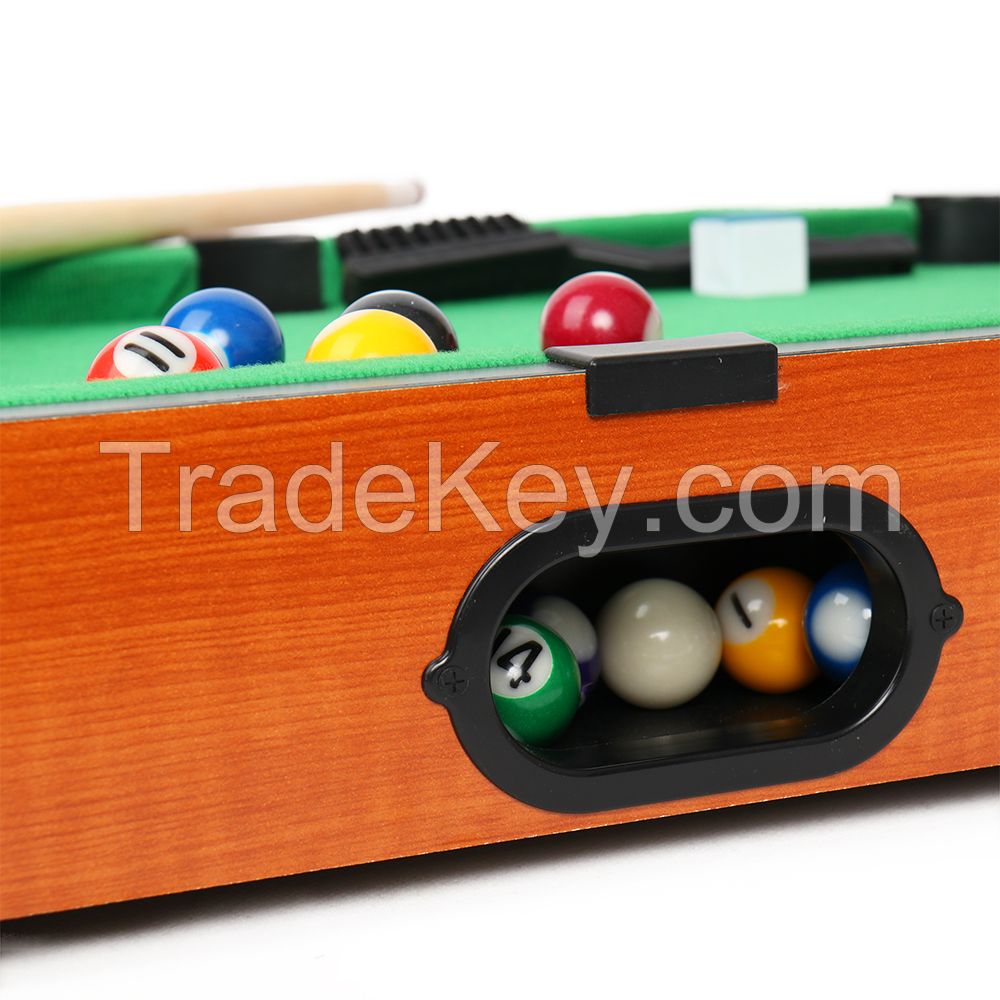 Pool Set- Billiards Game Includes Game Balls, Sticks, Chalk, Brush and Triangle-Portable