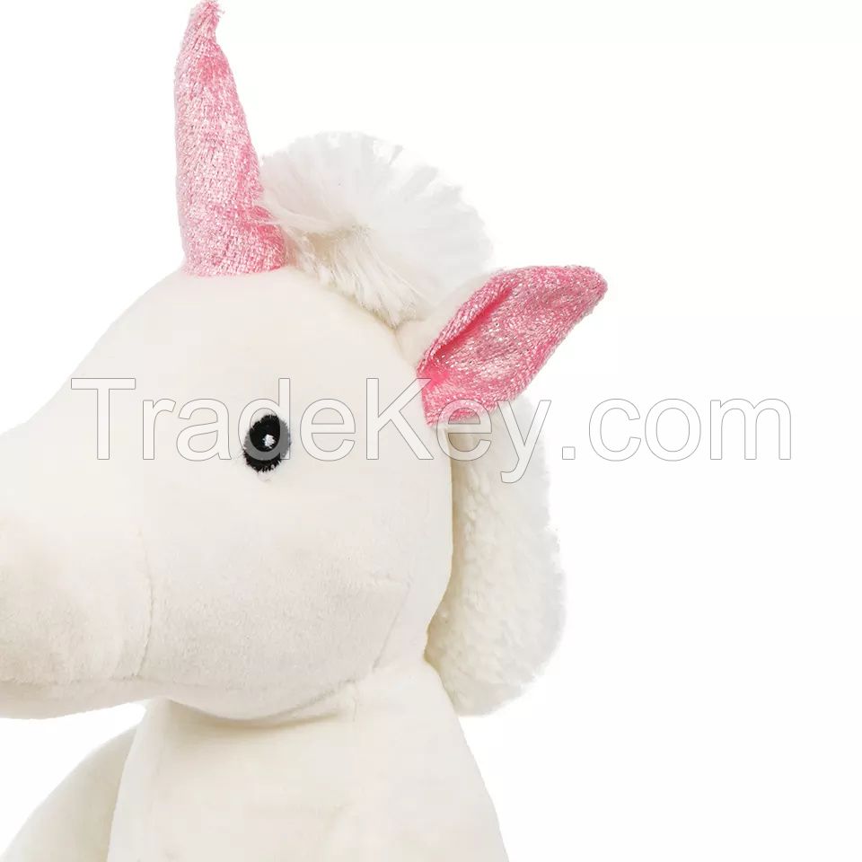 White Plush Unicorn Soft Toys Stuffed Horse Animal Pillow