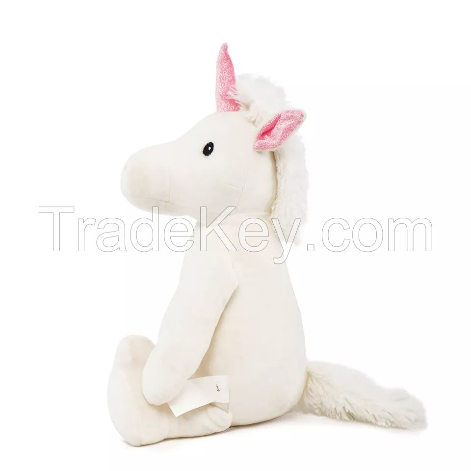 White Plush Unicorn Soft Toys Stuffed Horse Animal Pillow