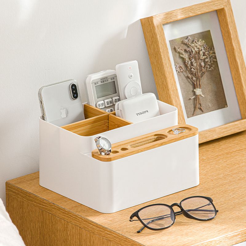 Desktop storage box organizer with adjustable divider 