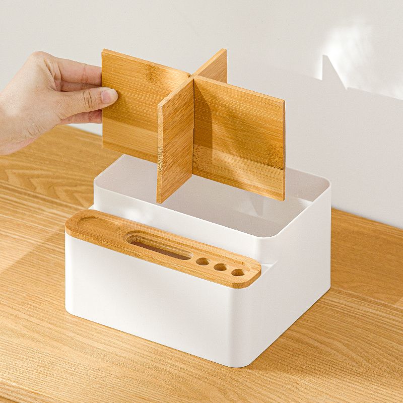 Desktop storage box organizer with adjustable divider 