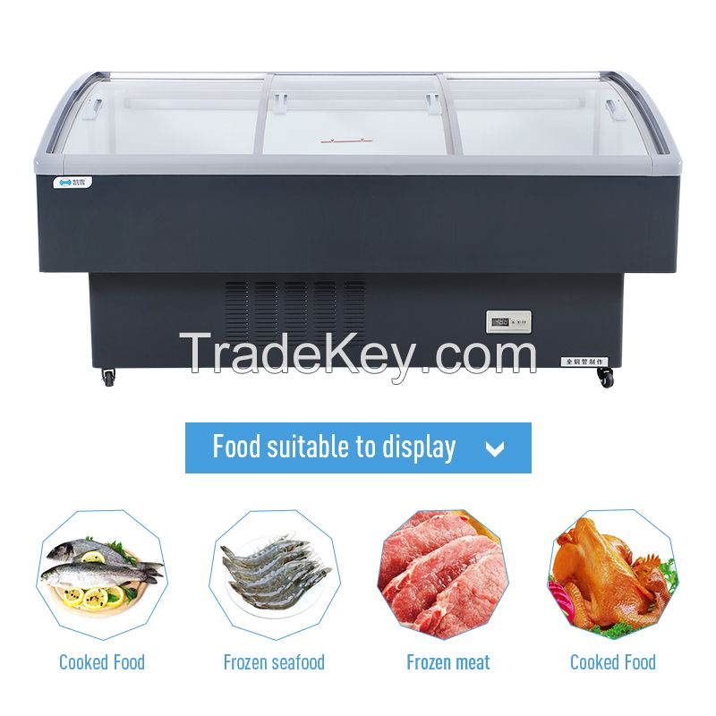 Frozen Food Sliding Glass Deep Freezer Showcase Display Fridge for Sup