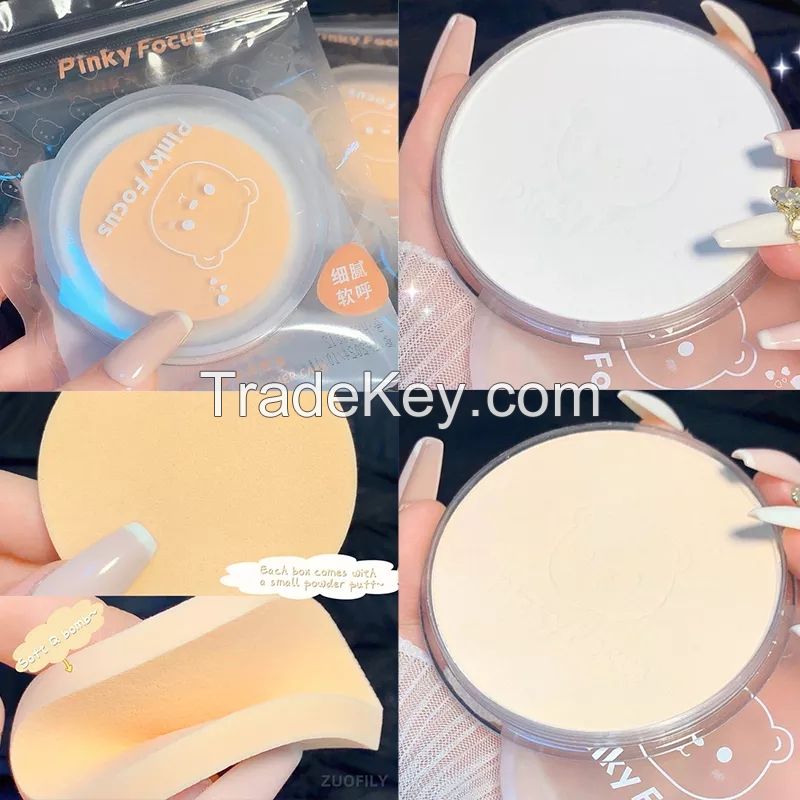 New Face Powder with A Powder Puff Smooth Foundation Pressed Powder