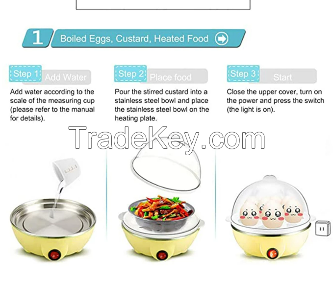 Multi Function Rapid Electric Egg Cooker Auto-Off Generic 7 Eggs Boiler Steamer Omelette Cooking Tools Kitchen Utensil Breakfast