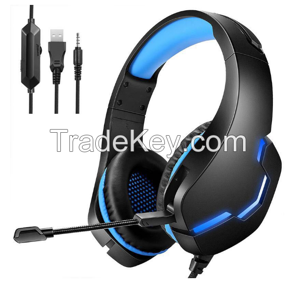 J10 Head-mounted wired headset wire-controlled luminous esports mobile phone computer eating chicken game headset