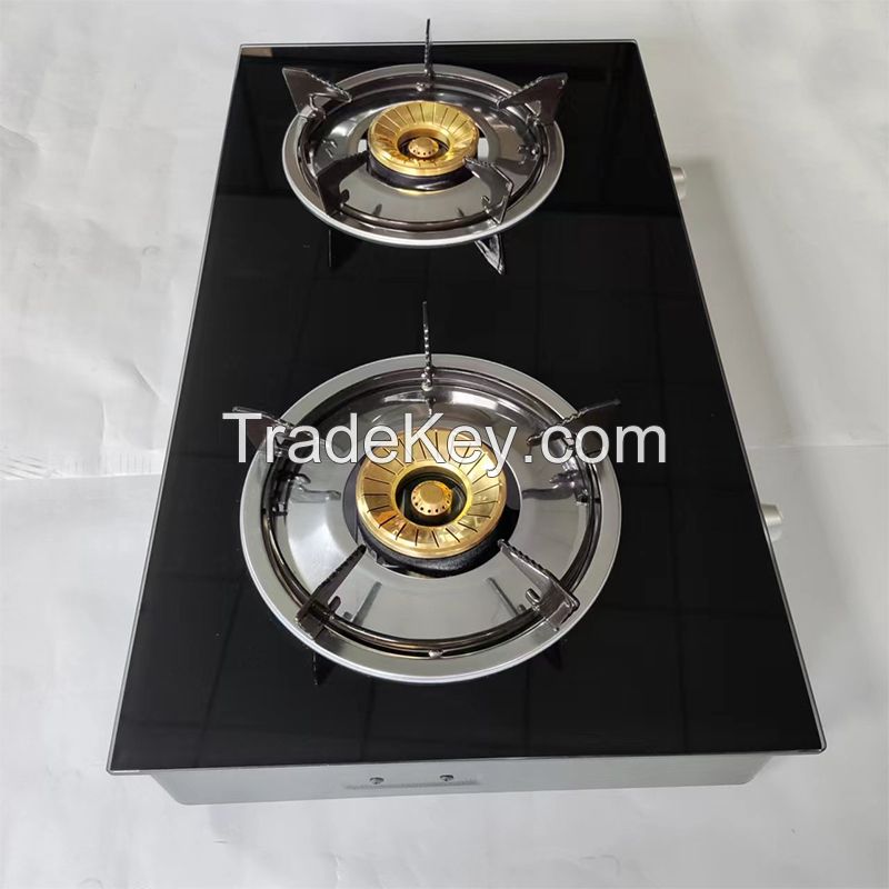 Kitchen Appliance double burner tempered glass gas stove