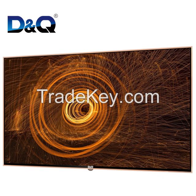 DQ TV-Hot sale real 4K UHD 55 inch led tv smart television with android&amp;amp;amp;wifi tempered glass smart tv