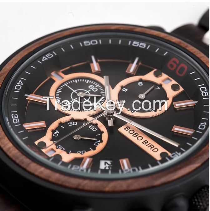 BOBO BIRD Wood Men Watch Relogio Masculino Top Brand Luxury Stylish Ch