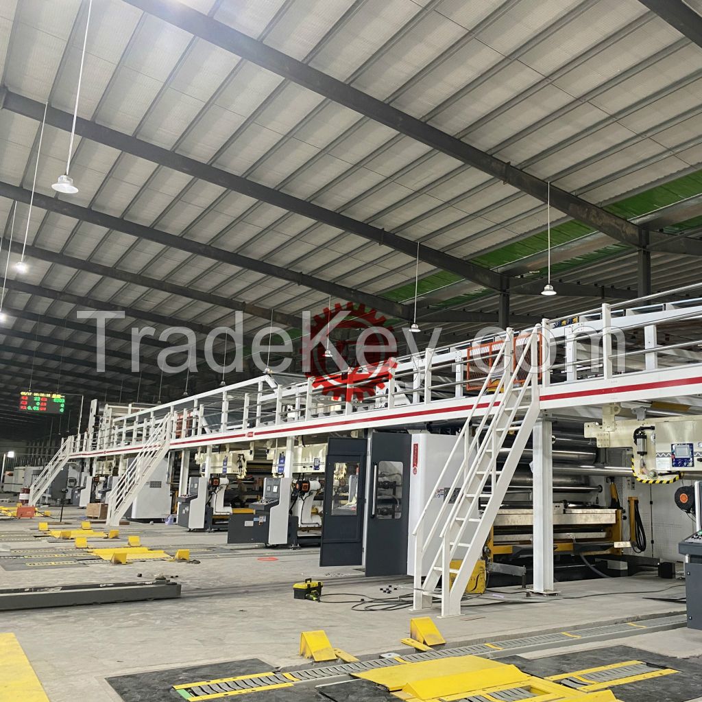 High speed five layer Corrugated cardboard production line