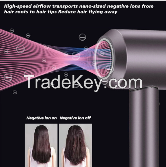 New Professional Hair Dryer With Flyaway Attachment Negative Ionic Premium HD08 Hair Dryers Multifunction Salon Style Tool