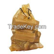 Tubular tape pp/pe mesh bag for packing firewood with drawstring  convenient mesh sacks