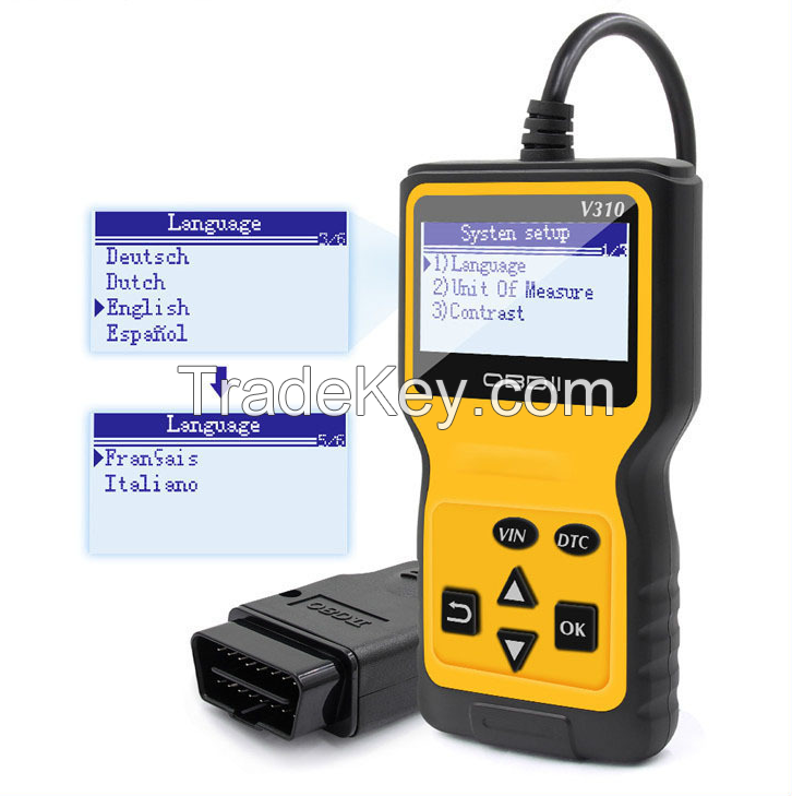 SA0121-2.  V310 obd2 Auto Failure Tester. The V310 OBD II / EOBD code reader is specifically designed for all OBD II-compliant vehicles, including those equipped with a next-generation protocol control area network (capable of use).