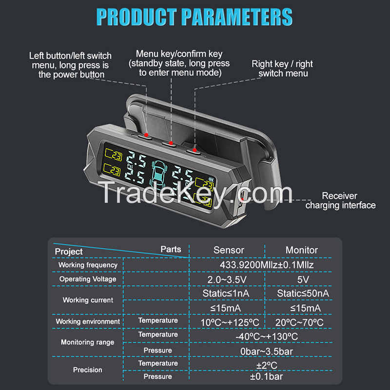 PSD0067.TY08 TPMS solar wireless sensor car tire pressure monitor sensor, for real-time detection, for you to drive safer.