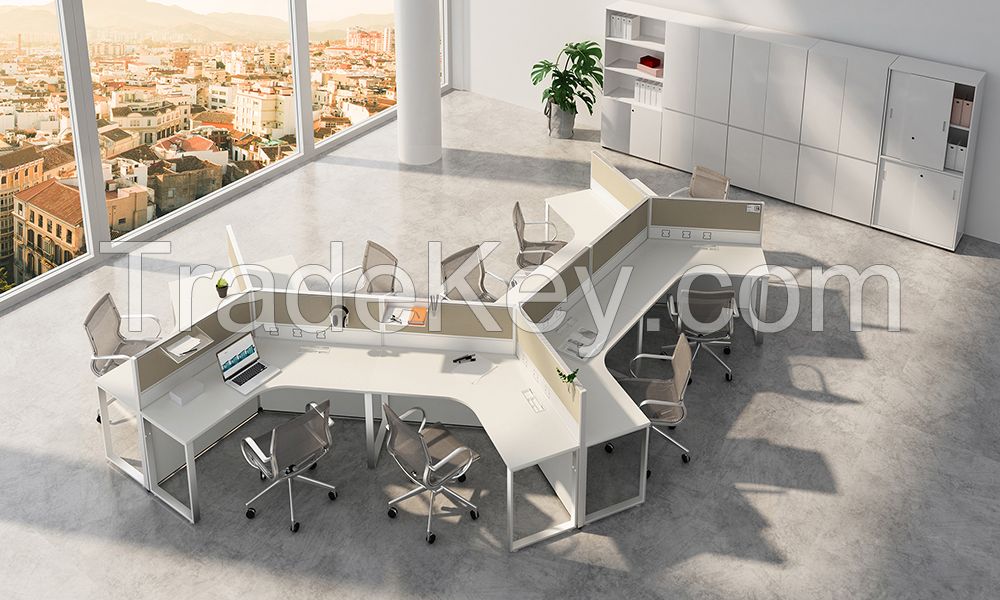 China Factory Custom Made Office Staff Workstation Desk With Partition