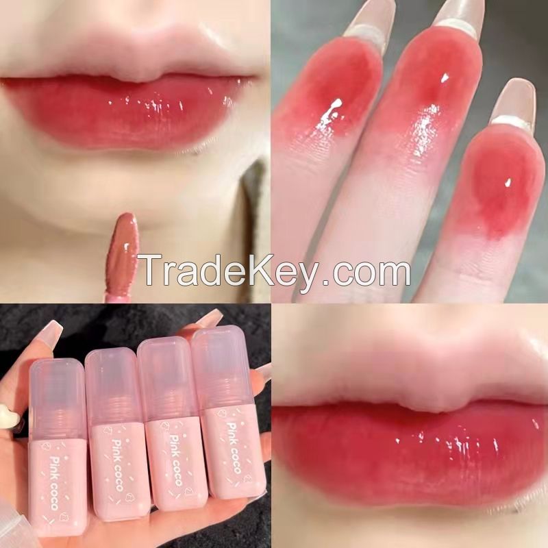 Lip mud lip gloss double-headed lip glaze mirror water lipstick summer nude color is a cheap student niche brand pure desire 