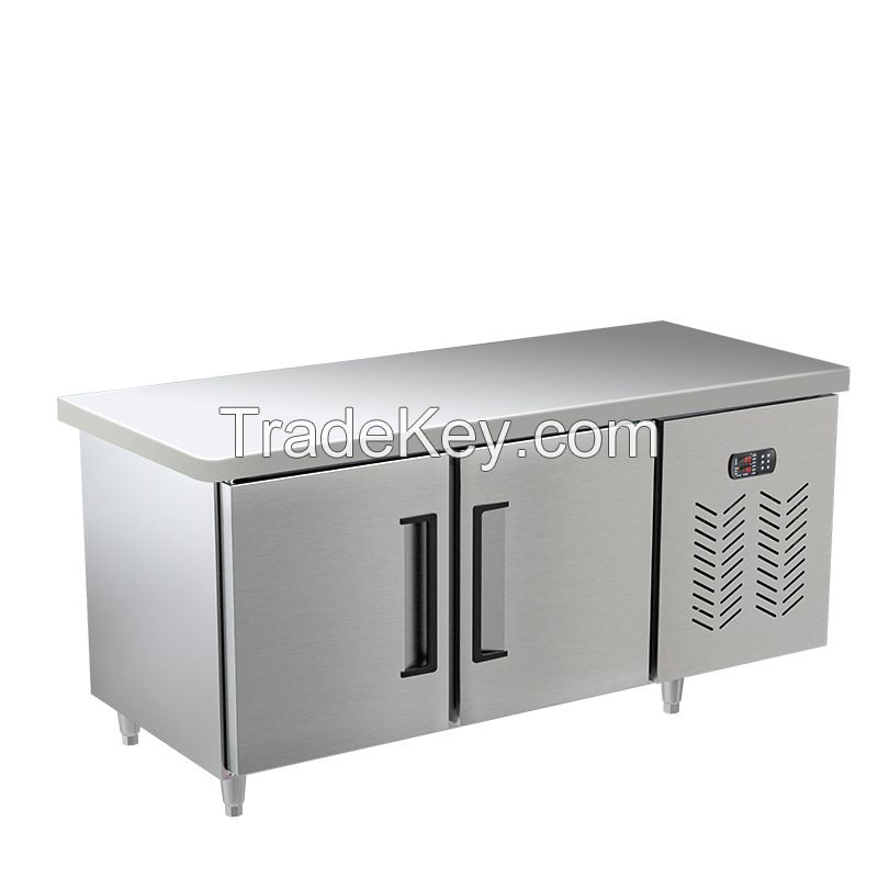 Refrigerating Operation Typhoon Refrigerator commercial refrigerator milk tea shop kitchen refrigeration equipment horizontal fresh keeping Flat Cooling Operation Table