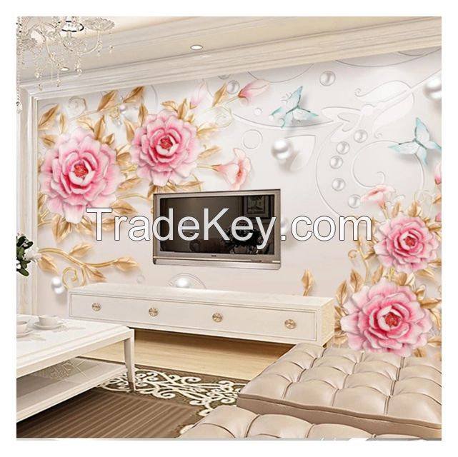 Customized Wall Mural 3d 5d 8d 16d Embossed Wall Decoration for Home TV Background Wallpaper