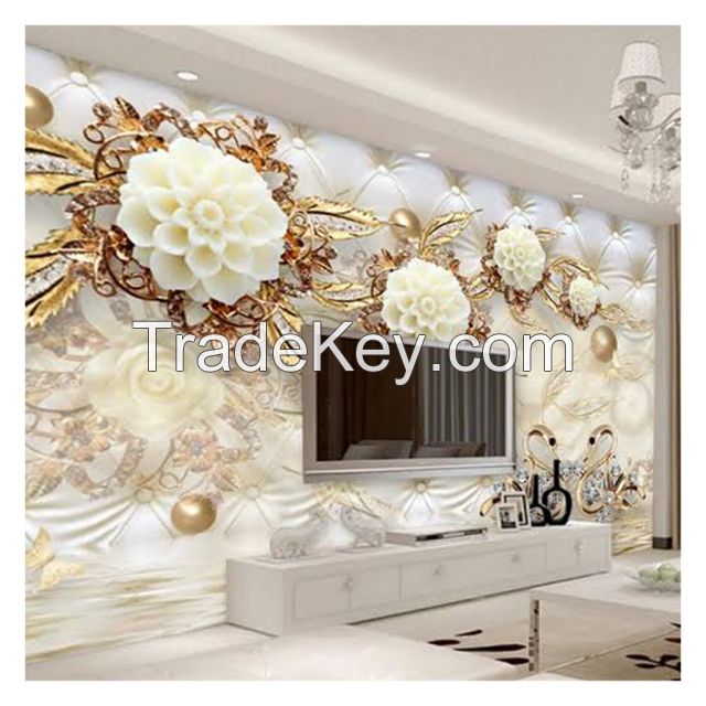 Customized Wall Mural 3d 5d 8d 16d Embossed Wall Decoration for Home TV Background Wallpaper