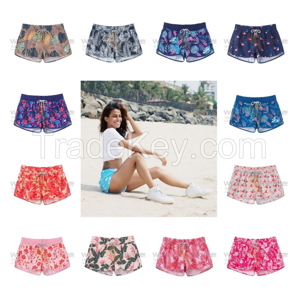 Factory Direct SalesWomens Swimshorts Floral Printed Plus Size Swim Sh