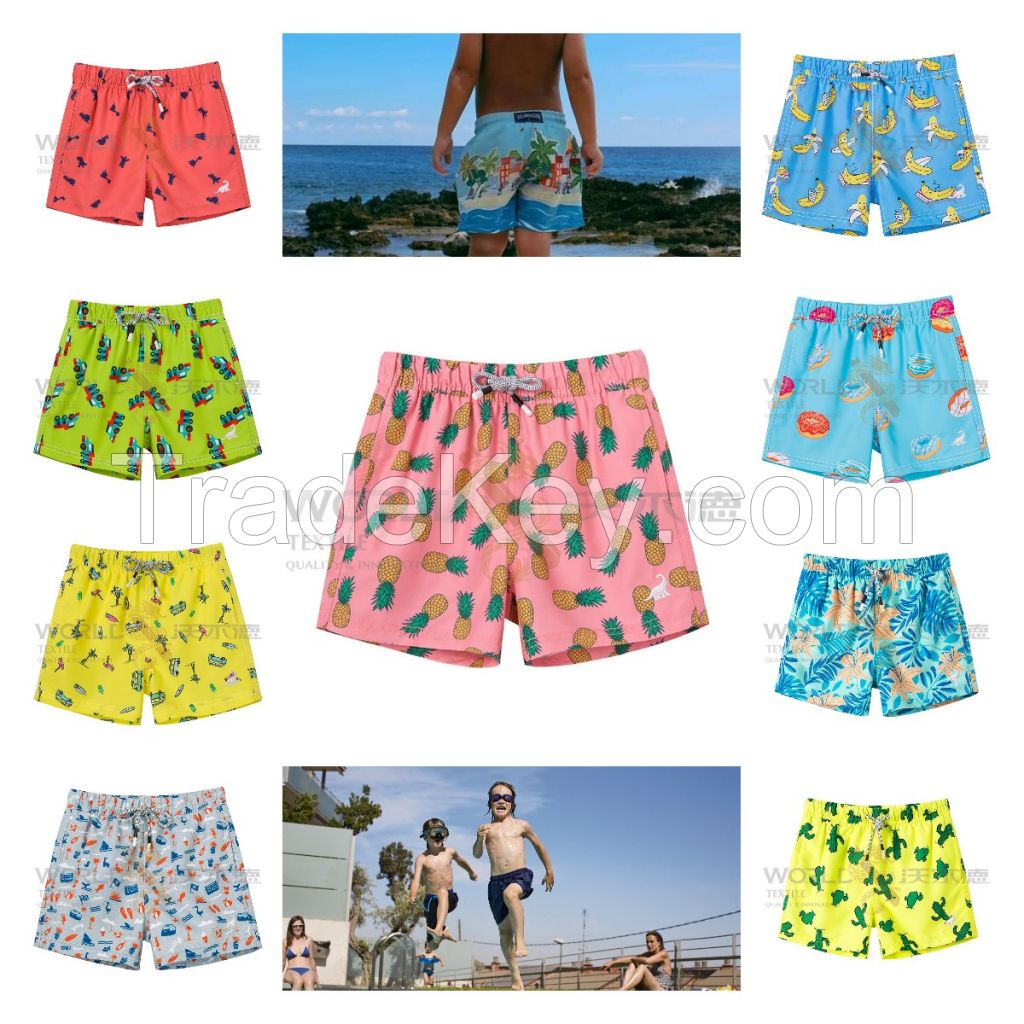 Cartoon Print Boys Swim Trunks Quick Dry Swim Shorts With Factory Pric