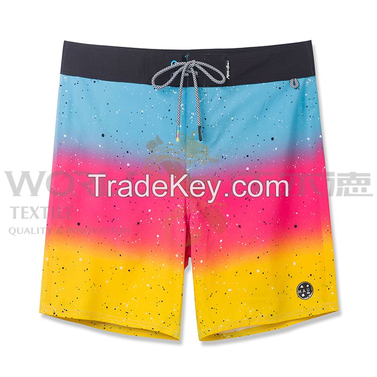 Custom Repreve 4 way stretch board shorts for man surfing