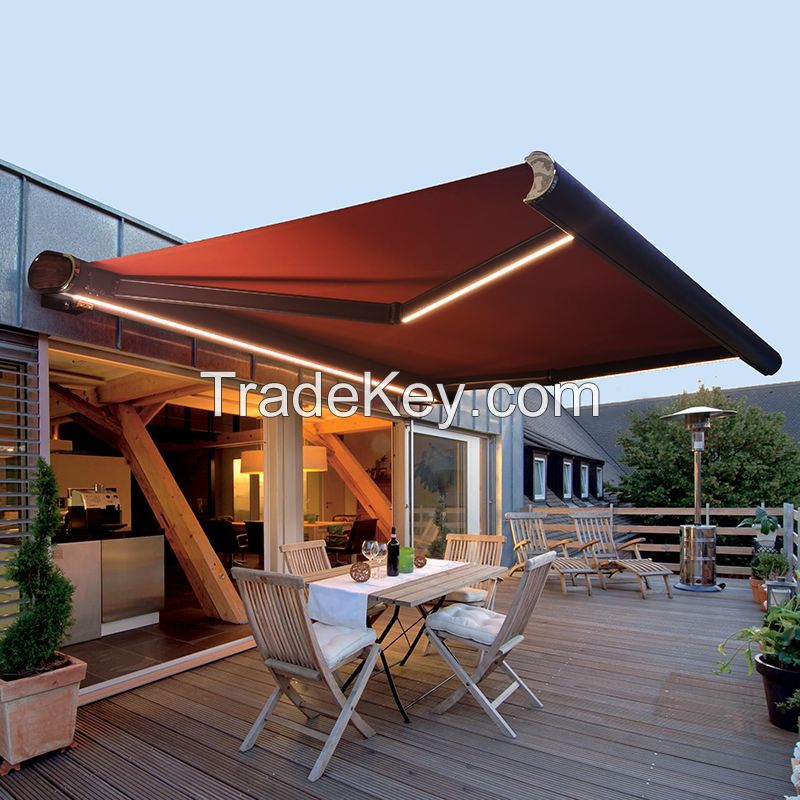 Electric Motorized Manual Retractable Door Awning Sunshade
