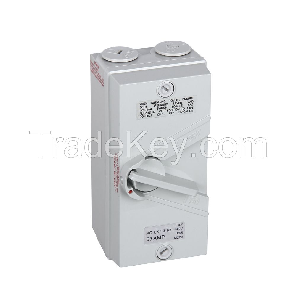 UKF 10A-20A weatherproof on off switch isolating switch