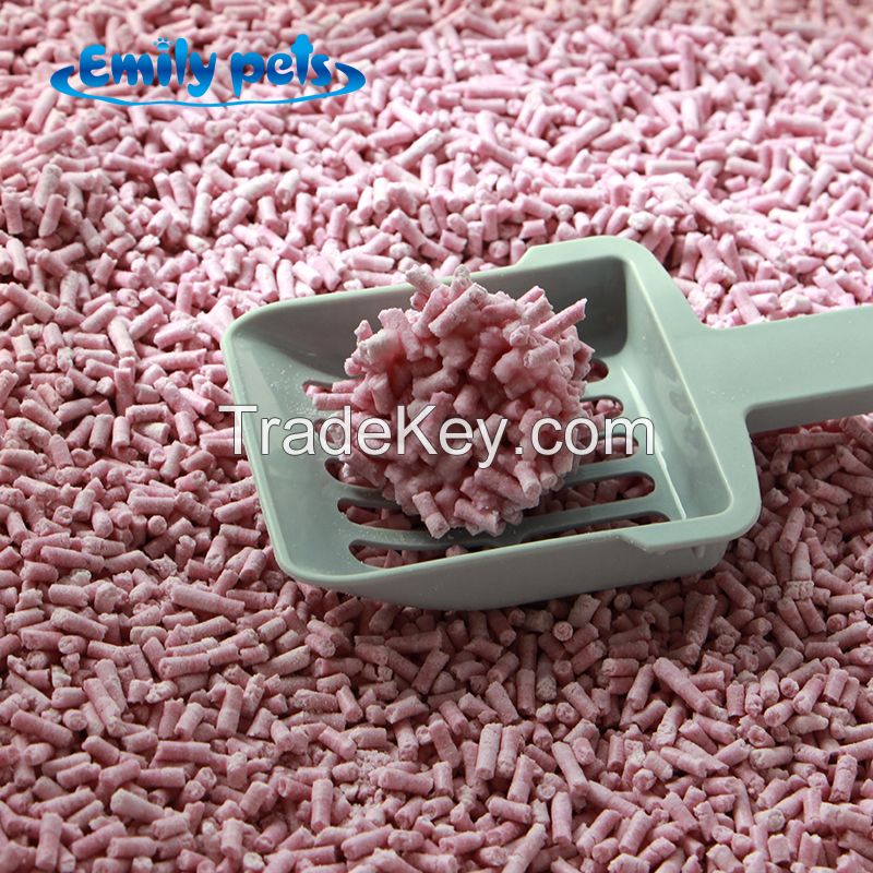 2mm diamater dissolved tofu cat litter dust free natural material safe cat sand high quality