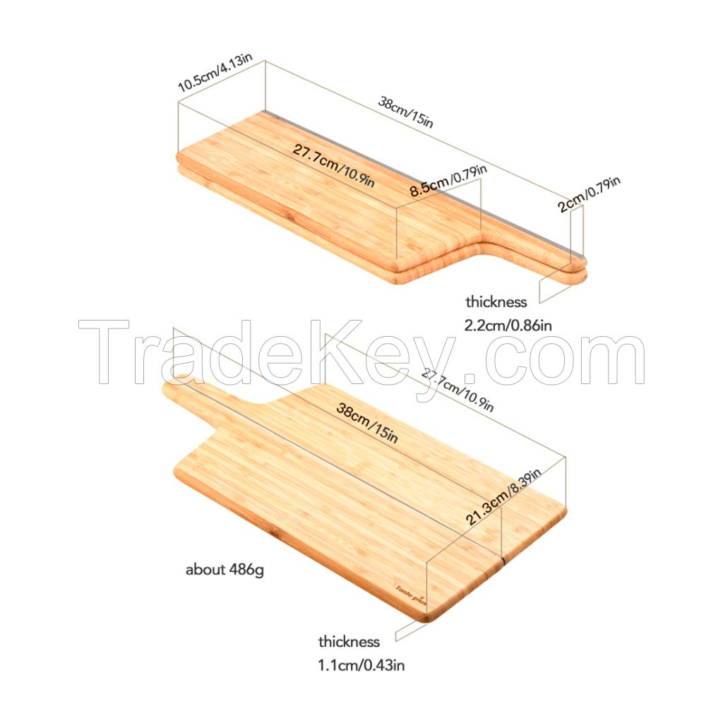 Folding Bamboo Cutting Board with Handle, Foldable Wood Cutting Boards for Kitchen