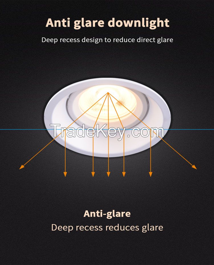 Anti glare LED COB downlight 