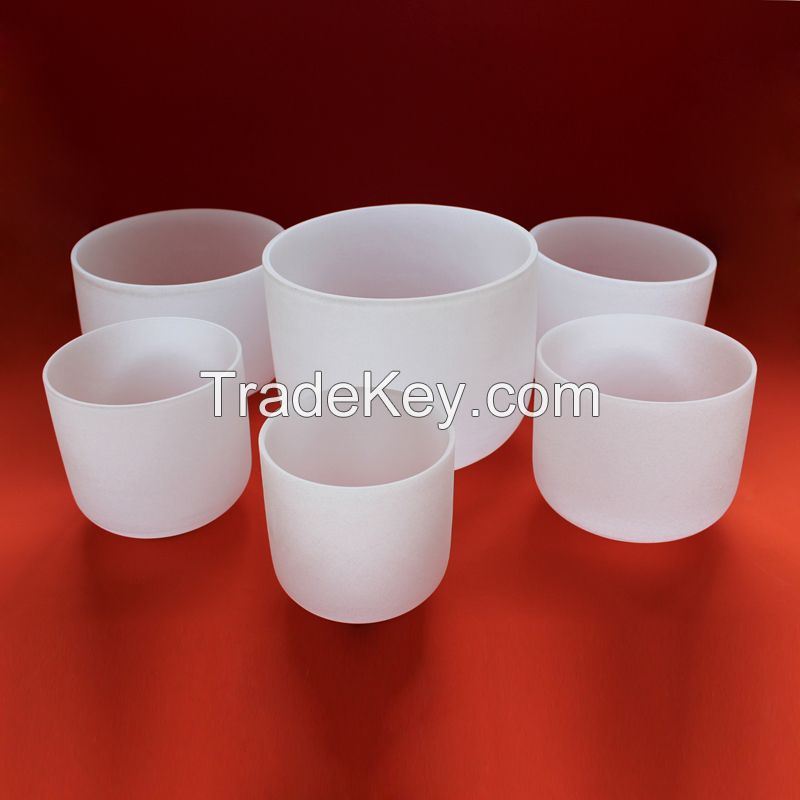 Customized quartz crucible milky quartz glass singing health therapy crucible quartz bowl