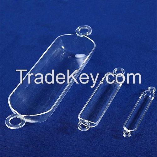 Customized Quartz Semicircle Glass Boat With Ring quartz boat crucible container laboratory quartz glass boat instrument