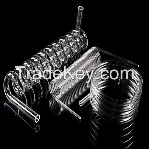 Customized spiral quartz tube quartz glass tube instruments lab quartz apparatus