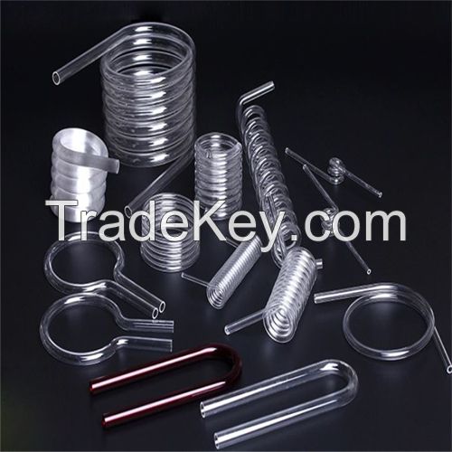 Customized spiral quartz tube quartz glass tube instruments lab quartz apparatus