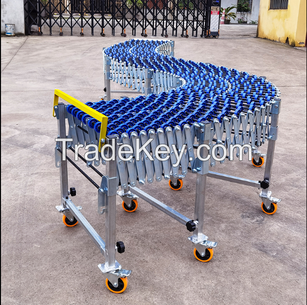 Flexible gravity plastic skate wheel conveyor