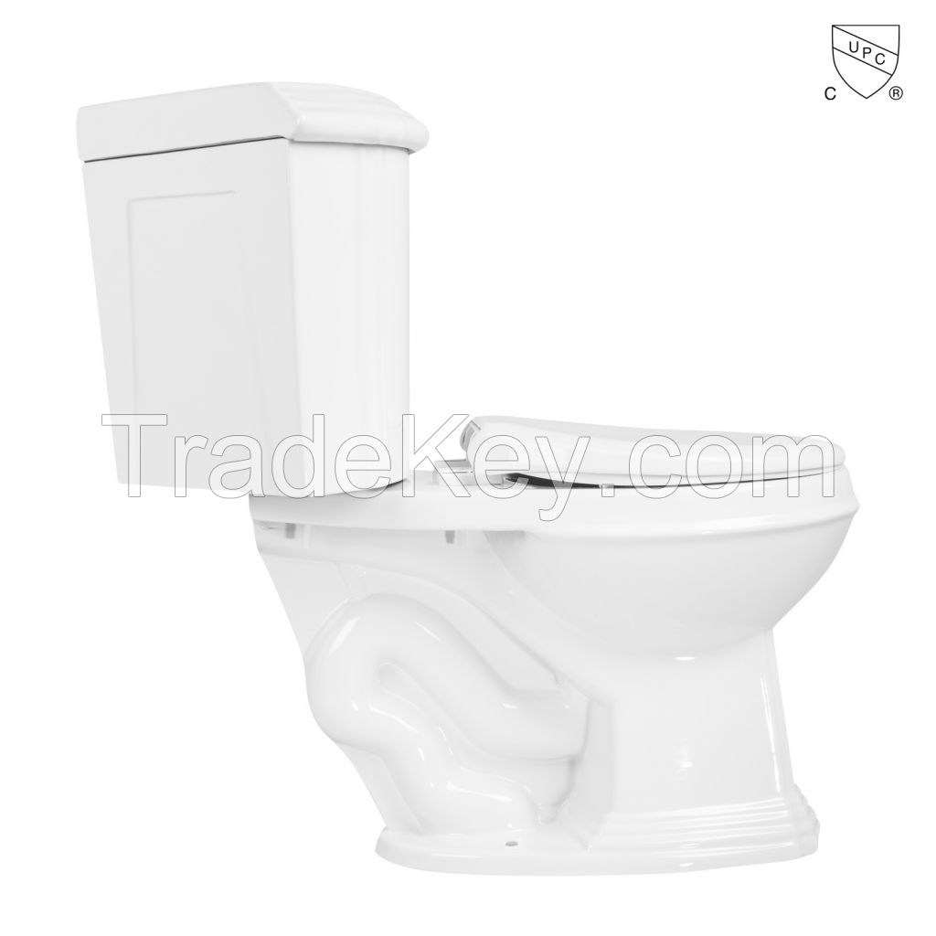 CUPC certified classic design sanitary ware bathroom two piece toilet water closet