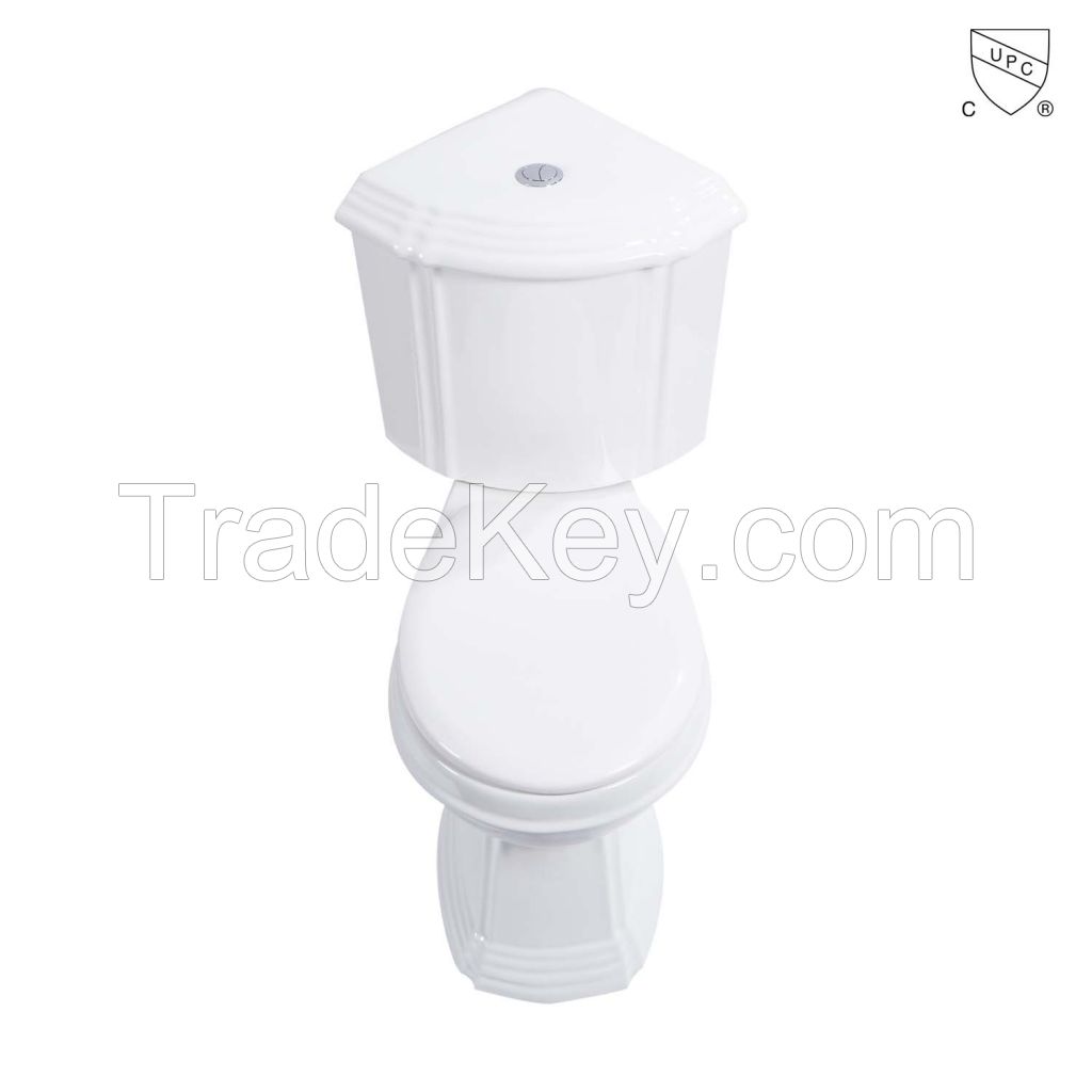 CUPC certified classic design sanitary ware bathroom two piece toilet water closet