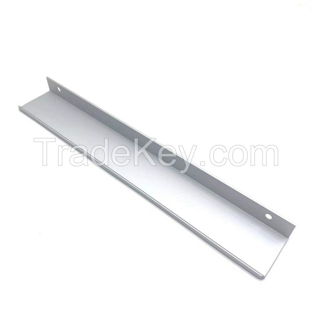 Sliver anodized aluminum finger edge pull handles