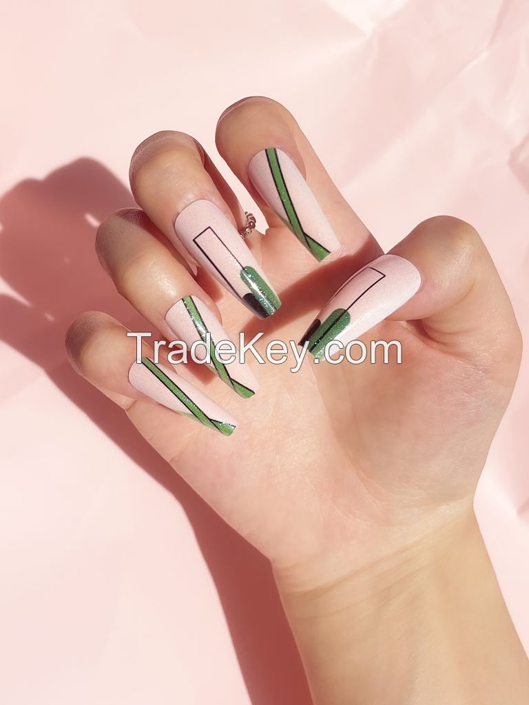 INS STYLE LONG LENGTH BALLERINA NAILS