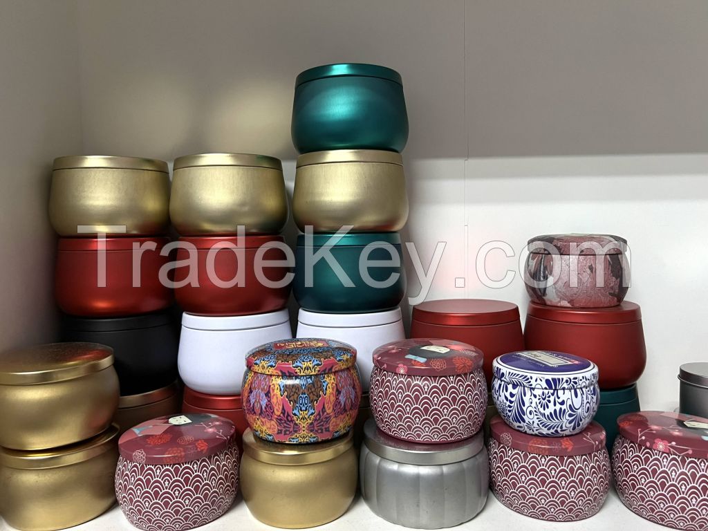 Colorful printing candle tin box