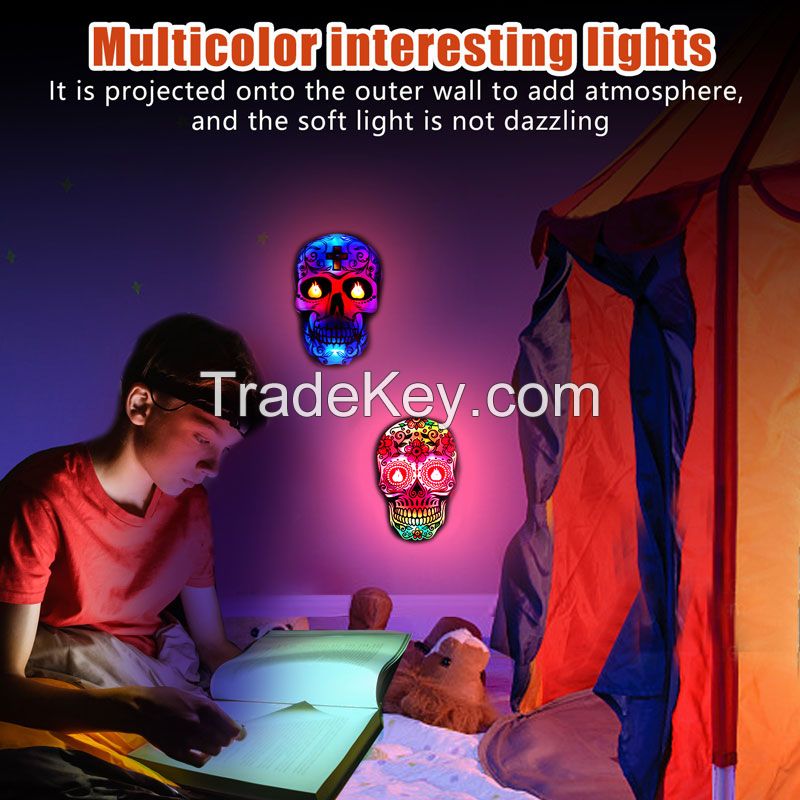 Halloween Skull Lamp Colorful Acrylic Led Night Light Motion Sensor Wall Lamps Auto Sensing Nightlights for Holidays Home Child