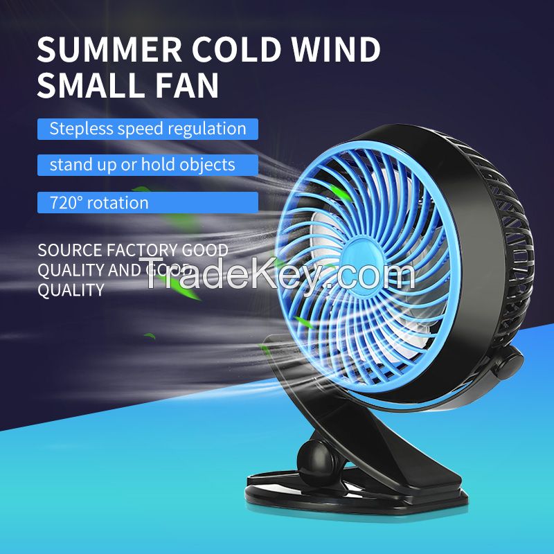 Mini Fan Portable With Clip 4 Blades USB Rechargeable Battery for Home Bedside Table Desk Office School Camping Car Travel 