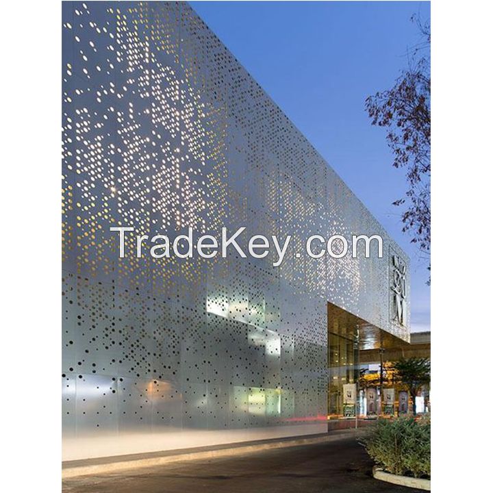 Aluminum Curtain Wall Panels Aluminum Curtain Wall Decorative Perforated Facade Cladding Panels Exterior Wall