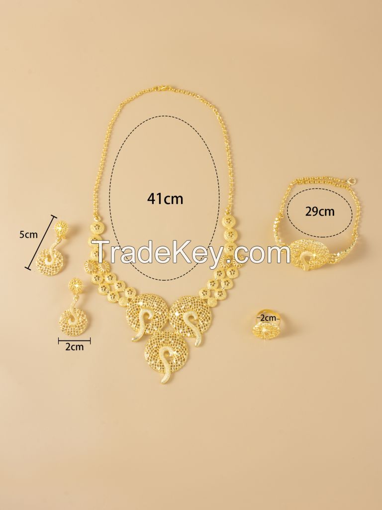 24k Gold Openwork Jewelry Set