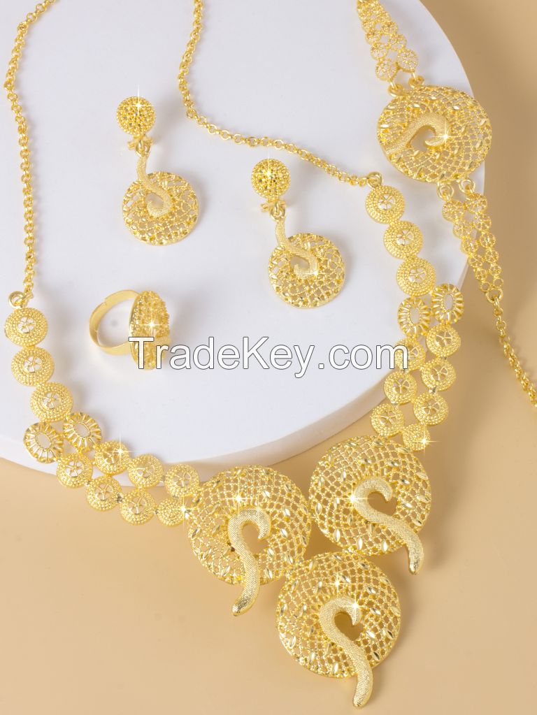 24k Gold Openwork Jewelry Set