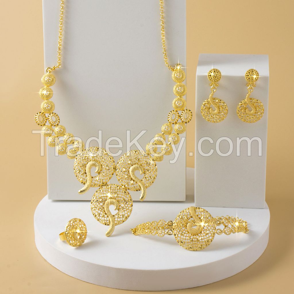 24k Gold Openwork Jewelry Set